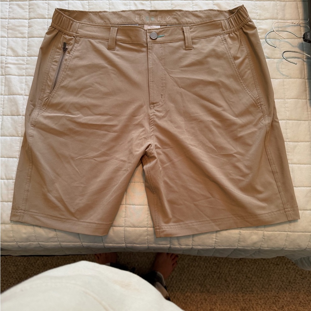 Free Fly Apparel Men's Flat Front Tan Shorts